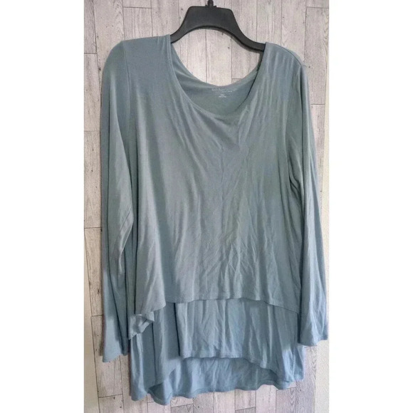 Soft Surroundings Tunic Top Tiered Hem Pullover Flowy Comfy Blue Size Large - Picture 1 of 4